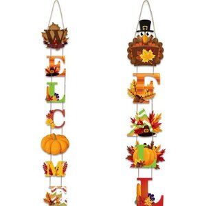 Thanksgiving Welcome Hanging Sign Autumn Harvest Hanging Sign Door Decor
